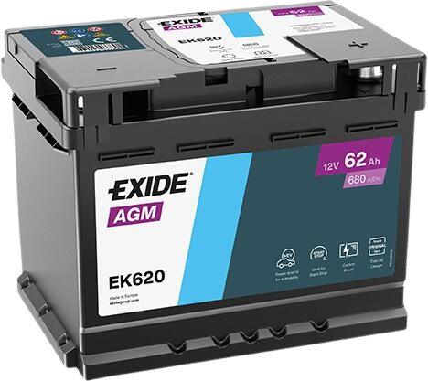 Exide Premium EK620 12V 62Ah AGM D+ (Start-Stop Akumulator)